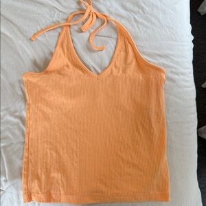 Old Navy Vibrant Orange Ribbed Halter Top